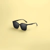 Black-framed black and gray plate sunglasses, fashionable UV-resistant polarized sunglasses details Picture